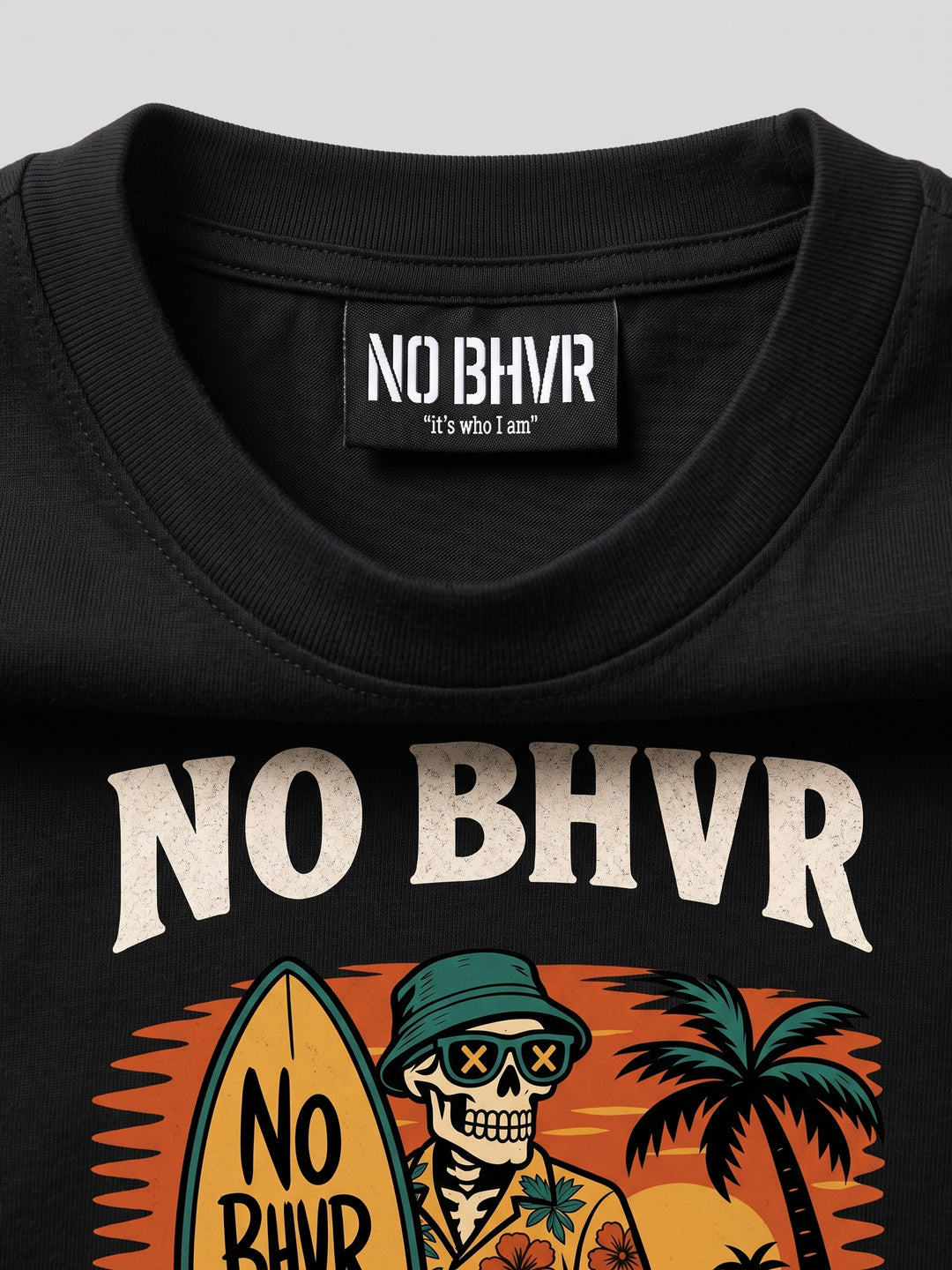 NO BHVR Skeleton Surf T-Shirt (Black) – product 3