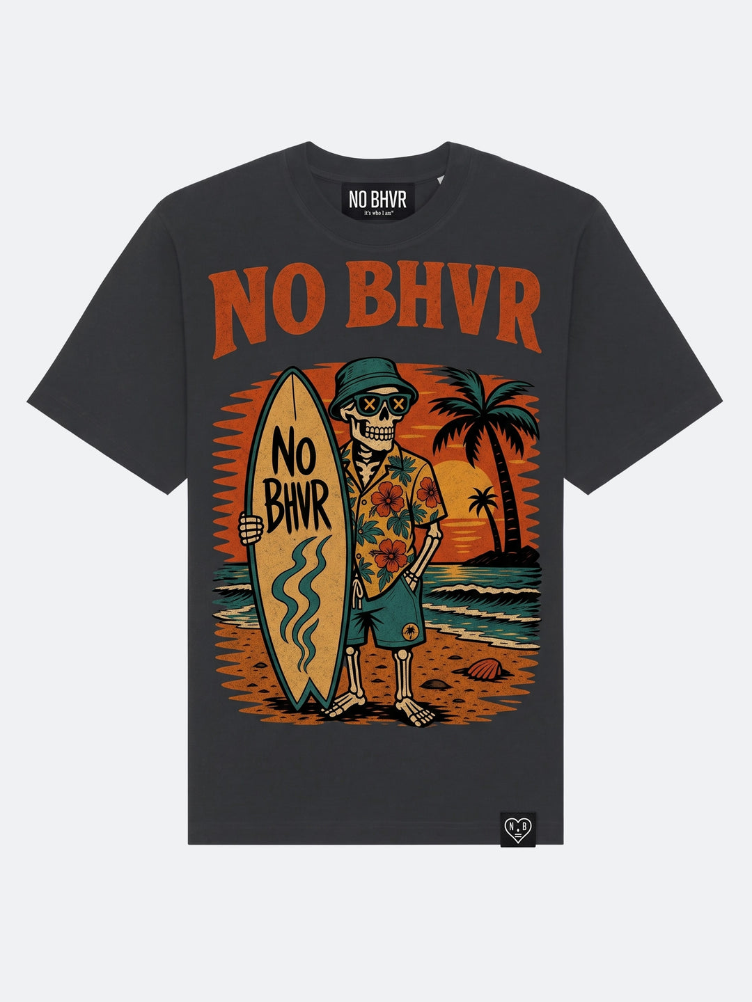 NO BHVR Skeleton Surf T-Shirt (Black) – product 1