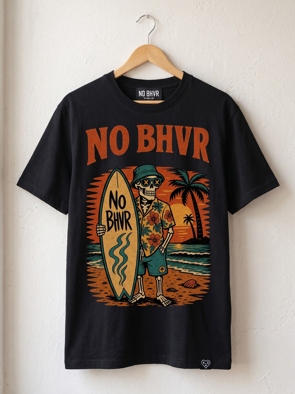 NO BHVR Skeleton Surf T-Shirt (Black) – product 2