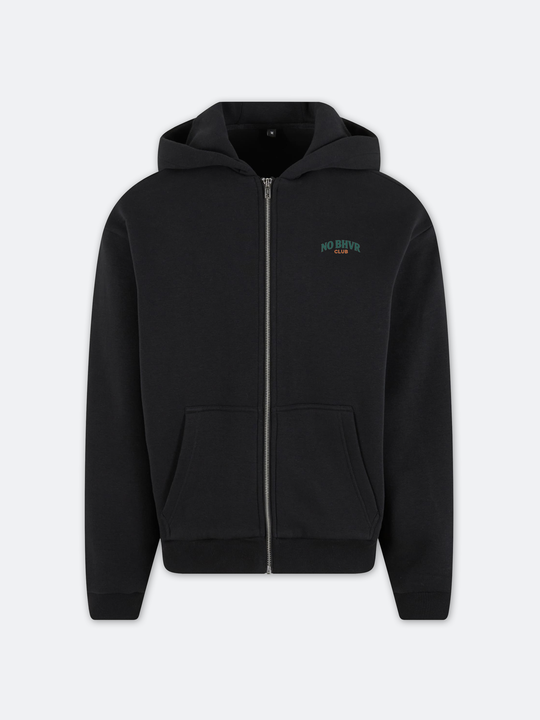 NO BHVR Club Zipped Hoodie (Black)