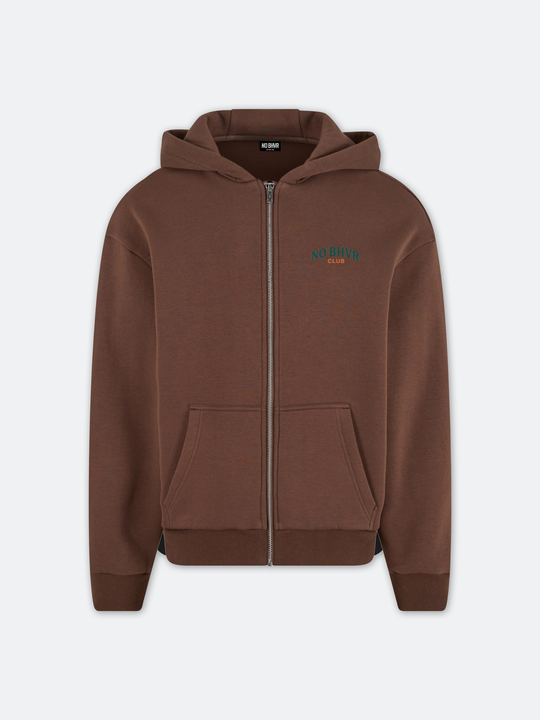 NO BHVR Club Zipped Hoodie (Brown)